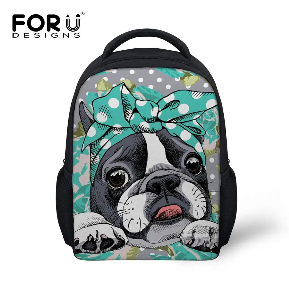 FORUDESIGNS Детские рюкзаки для девочек с героями мультфильмов Boston Terrier ортопедический рюкзак Детская сумка Детские сумки Mochila Infantil - Цвет: YQ722F