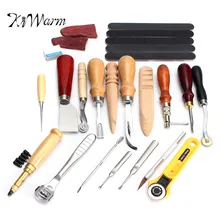 KIWarm Leathercraft 19 Set Kit Punch Stitching Sewing Leather font b Tools b font DIY Stamp