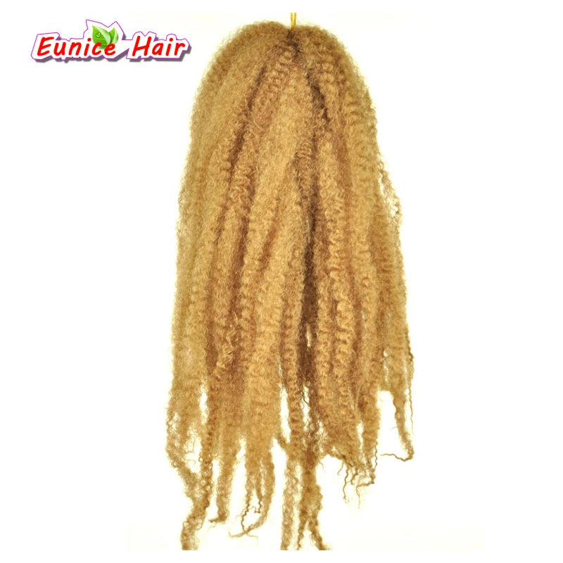 

Blonde 18inch 30 roots Afro Marley Braid Kinky Twist Hair Crochet Braids Marley Hair Synthetic Braiding Hair Extension 100g/pack