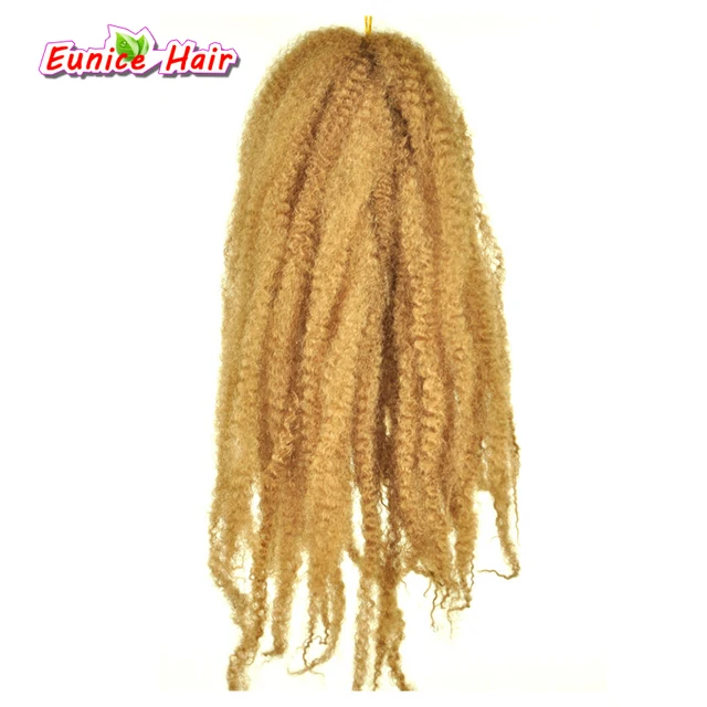 Blonde 18inch 30 Roots Afro Marley Braid Twist Hair Crochet Blonde 18inch 30 Roots Afro Marley Braid Twist Hair Crochet Braids Synthetic Braiding
