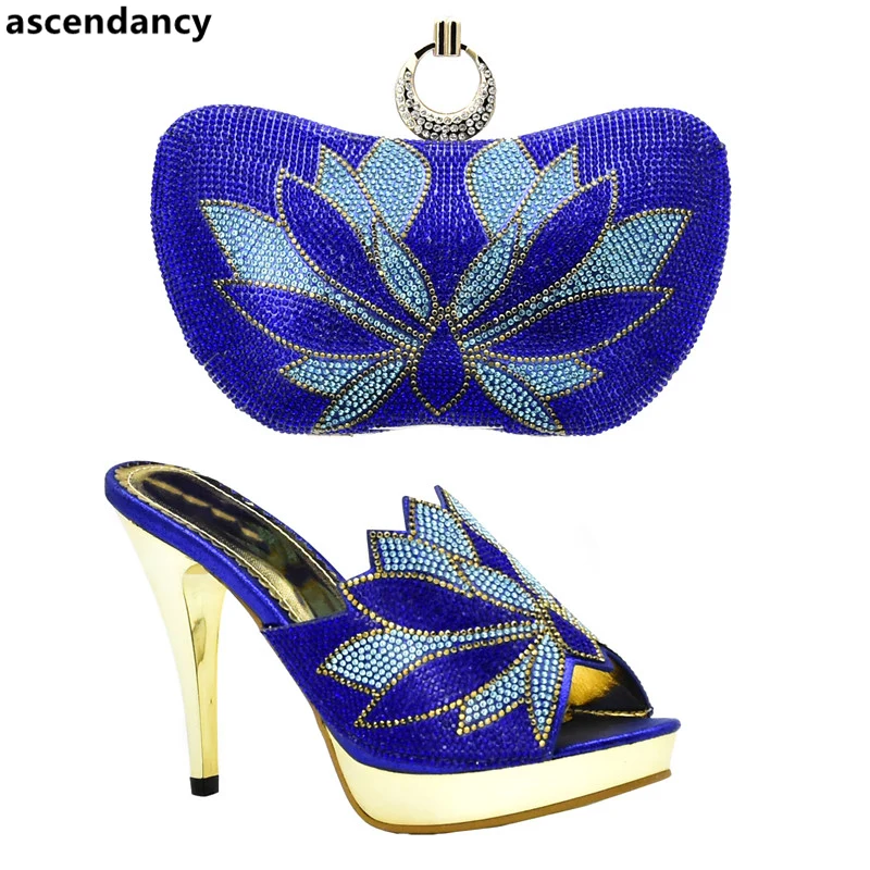 

Latest Italian Ladies Shoes and Bags To Match Set Decorated with Rhinestone Women Shoes and Bags To Match Set Sale Party Shoes