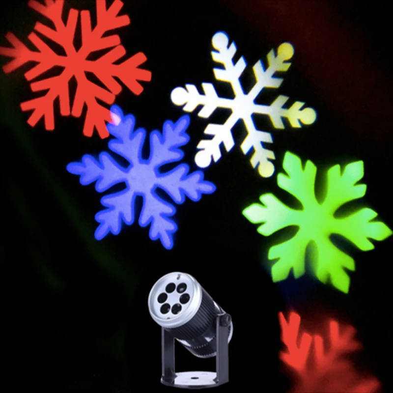 

New arrival 2018 indoor snowflake led light projector, happy new years projector, mini colorful snowflake light sound control