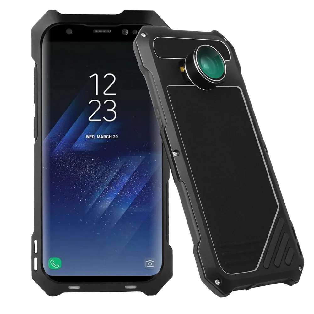 

4 in 1 Phone Camera Lentes Kit 198 Fisheye Lenses 0.63X Wide Angle 15X Macro Lens For Samsung S7 S8 S8Plus S9 S9Plus Metal Cases