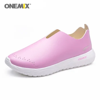 

onemix Women Running Shoes Microfiber Leather Loafers Shoes Breathable Designer Jogging Sneakers Outdoor Sport Walking Trainers