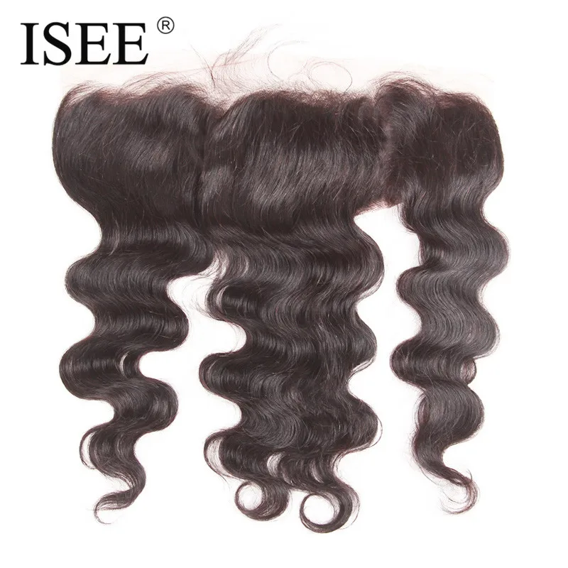 ISEE 13*4 Lace Frontal Closure Body Wave Human Hair Weave Remy Ear To Ear Free Part With Baby Hair body-wave