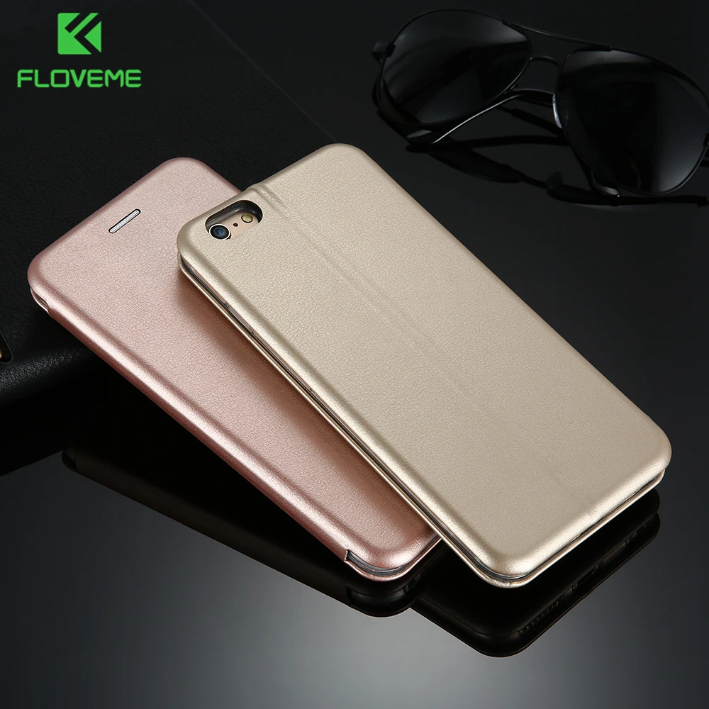 Кожаный чехол для телефона FLOVEME iPhone 8 Plus Роскошный с отделением карт кошелек из