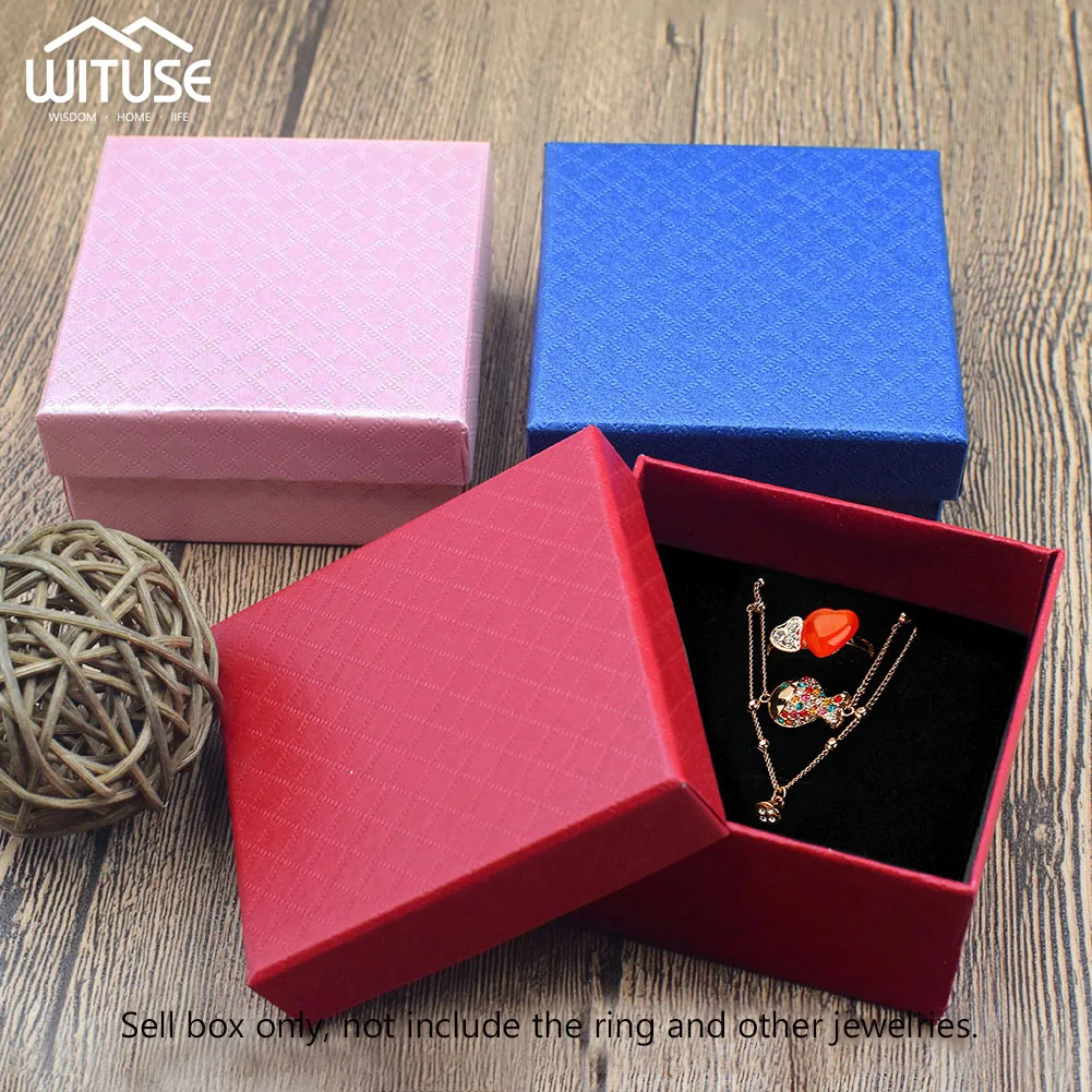 

24pcs/lot Jewelry Box Black Necklace Box for Ring Gift Box Paper Jewellery Box Packaging Bracelet Earring Display with Sponge
