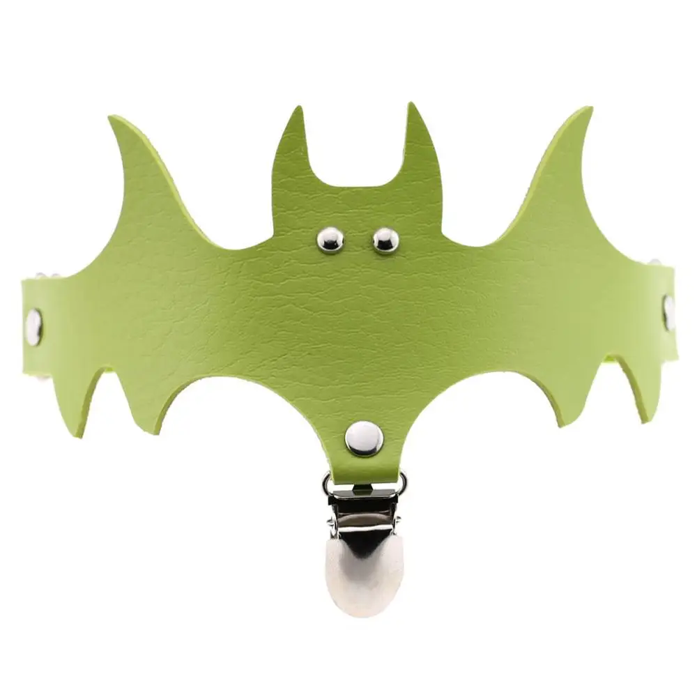 1 комплект, Женская мода на Хэллоуин, крылья летучей мыши, кожаные ожерелья-чокер, подвязка, пояс, кольцо для ног, украшение из кожи - Цвет: green