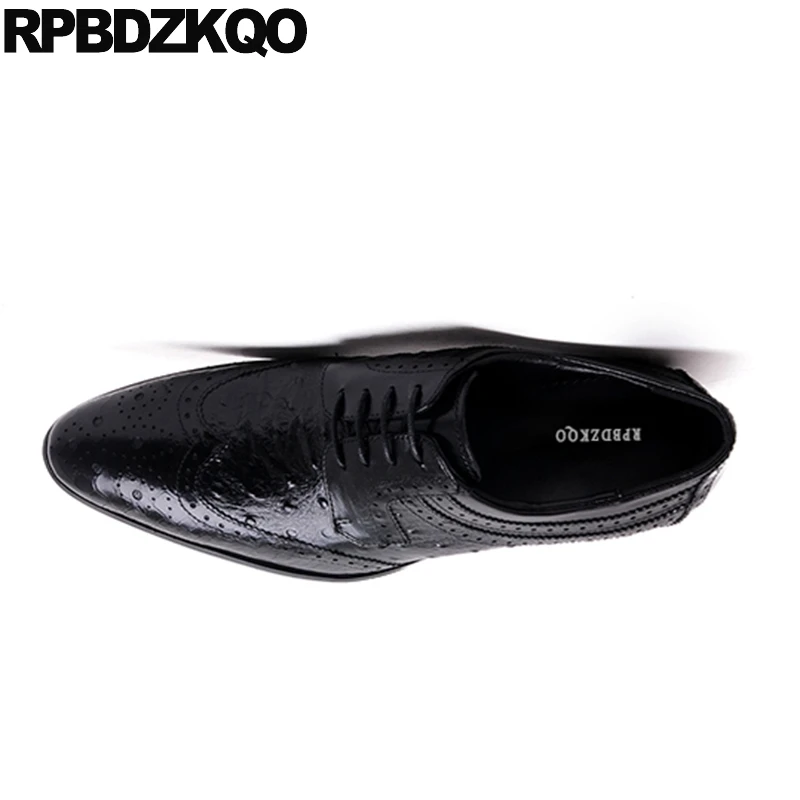 Elegante Punta De Italiano Cuero Tinto Borgoña Negro Vestido Cocodrilo Boda Ala vino Negro Oxford Los Oxfords Oficina Hombres Zapatos ARWwZnp