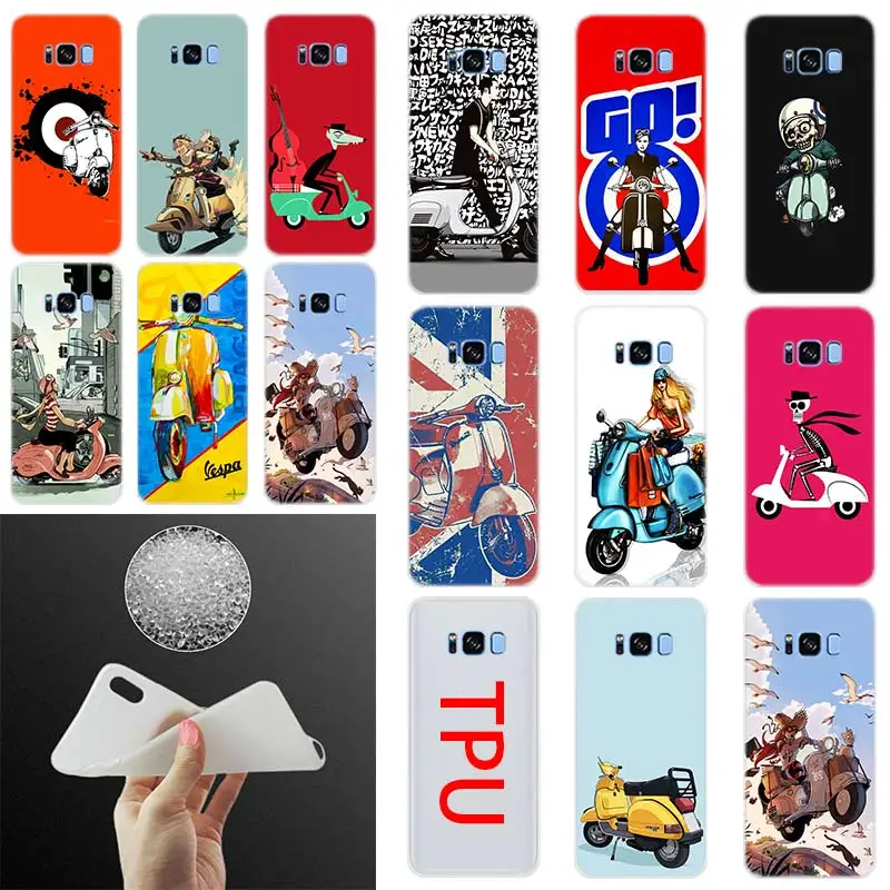 

Vespa Scooter Silicone Case Cover For Samsung Galaxy S10 Plus S8 S9 Plus S7 S6Edge S5 Note 10 8 9 Phone S10 E S9 S8 S7 S6