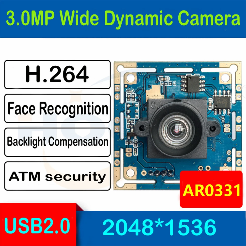 HQCAM 3 0 мегапикселя 1/3 дюйма AR0331 Низкое освещение 0.01Lux CMOS H.264 AEC AEB AGC Поддержка USB