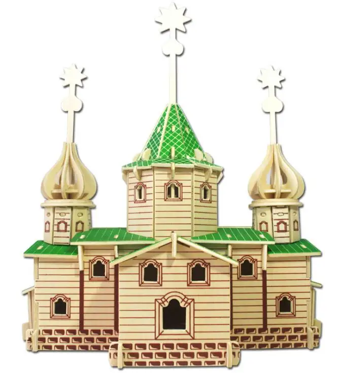 Моделирование Рождество карнавал строительные модели 3d трехмерные деревянные головоломки игрушки для Детский Набор для творчества