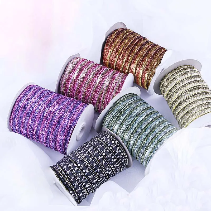Cinta de terciopelo metálica brillante, cintas decorativas de moda