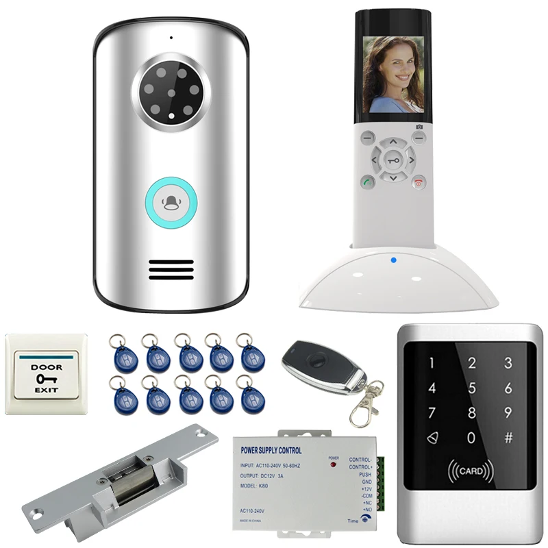 

JERUAN Wireless Video Door Phone Remote unlock Intercom system kit Waterproof IP55 120 degree Camera +RFID Access controller