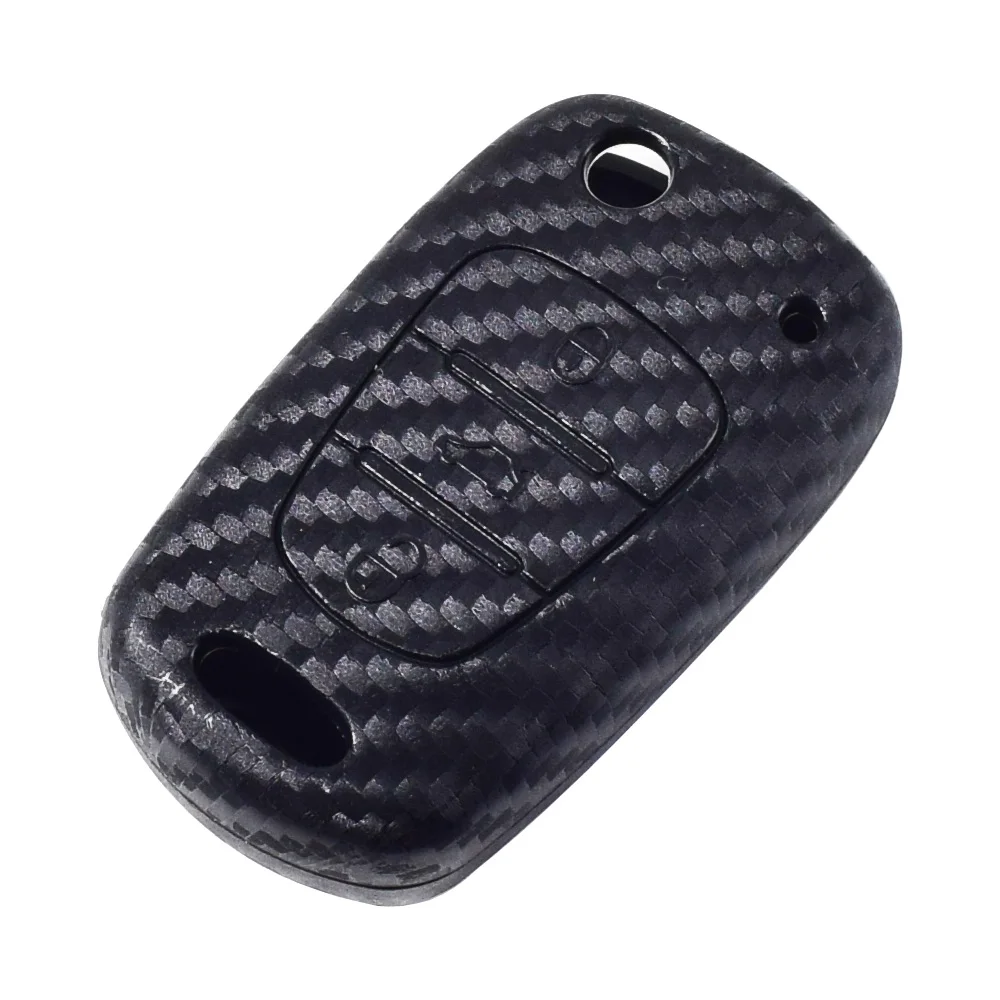 Силиконовый чехол для ключей от машины для hyundai i30 Verna Veloster KIA K2 K5 Picanto Rio Sportage складной пульт дистанционного Fob крышка протектор ключей сумка - Название цвета: Черный