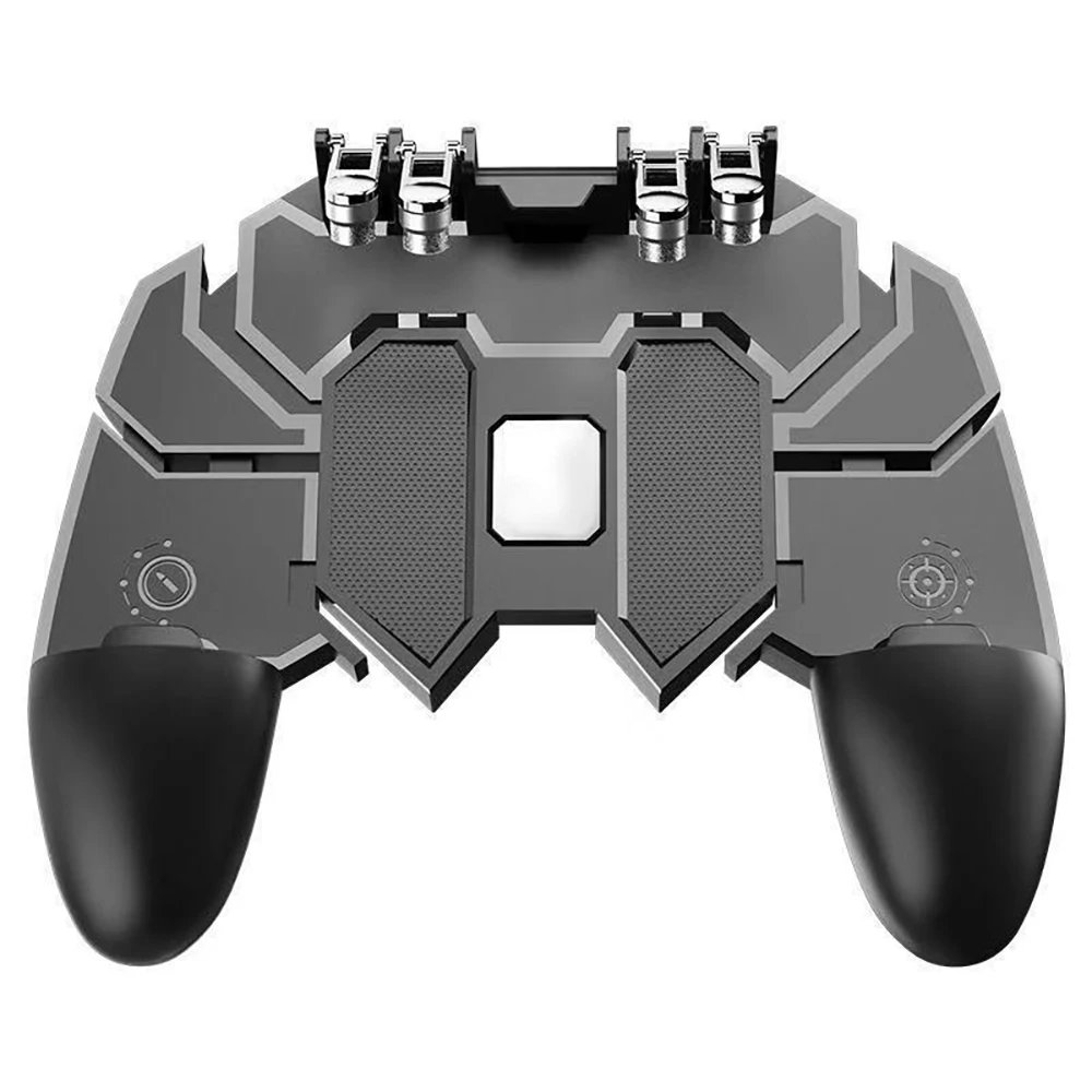 

Mobile Game Controller Six Finger All-in-One PUBG Free Fire Key Button Joystick Gamepad L1 R1 PUBG Trigger for IPhone Android