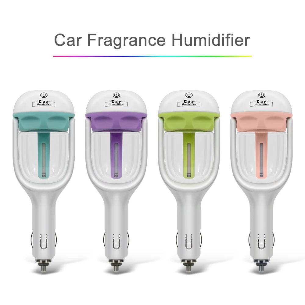 MINI Portable Design Ultrasonic Car Humidifier Air Purifier Auto Sprayer Mist Aroma Essential Oil Fragrance 4Colors 180Degree