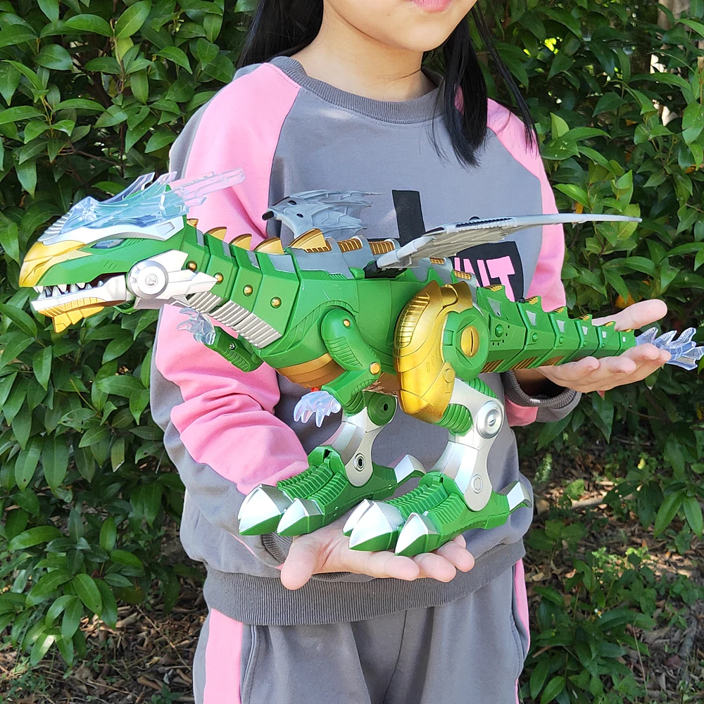 Robô com Luz o Envio Gratuito de Brinquedo Elétrico Grande Tamanho Andando Dinossauro Som Dinossauros Mecânicos Modelo Tyrannosaurus Rex 1pcs