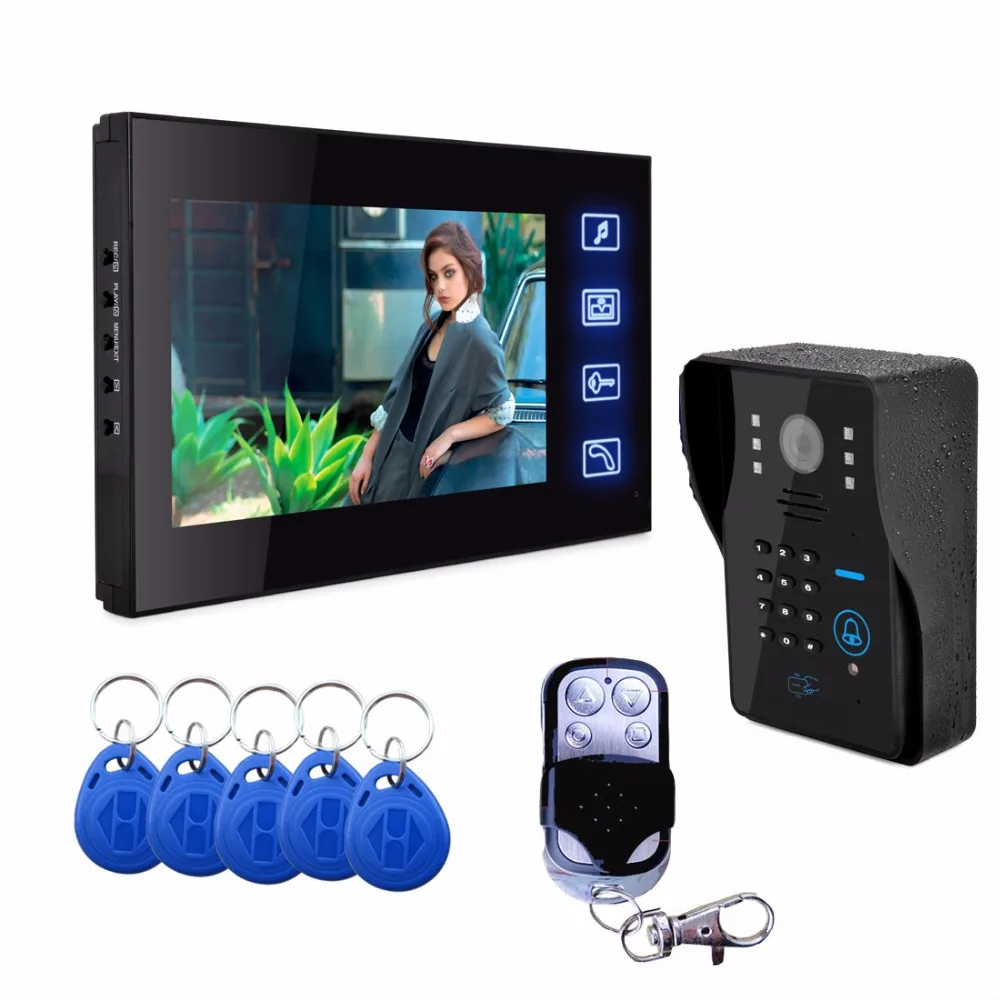 

Yobang Security 7"Colour TFT LCD Video Doorbell Monitor Intercom 4G Network Surveillance With Recording Snapshot 1000TVL IR Cam