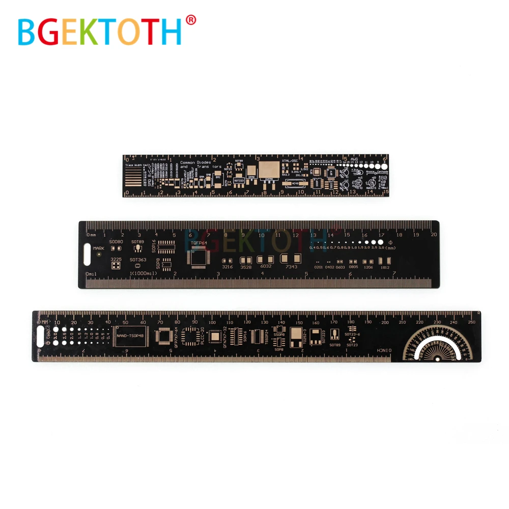 

15cm 20cm 25cm Multifunctional PCB Ruler Measuring Tool Resistor Capacitor Chip IC SMD Diode Transistor Package Electronic Stock