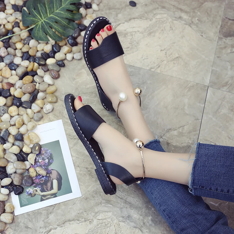 Women Sandals 2019 Summer Gladiator Sandals Soft Leather Sandal Shoes Women Ladies Flip Flop Flats Heel Sandalia Plataforma998