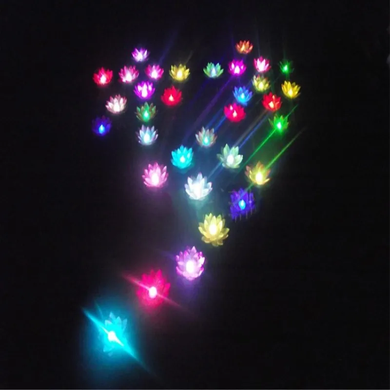 

20 cm Diameter LED Lotus lamp in Colorful Changed floating water Wishing Light Water Lanterns For Party Decoration