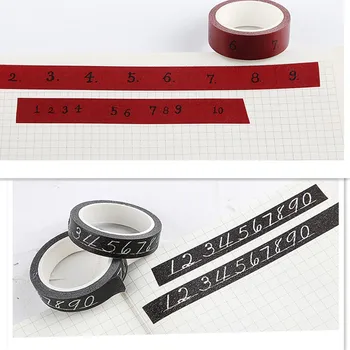 

Lovedoki Vintage Number Decorative Tape Washi Paper Tapes Planner Accessories Label Stickers Diary Scrapbooking Diy Stationery