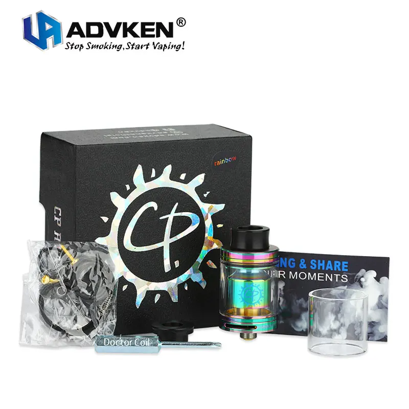 

100% Original Advken CP RTA Tank 2.5ml Capacity with 810 Drip Tip Top Filling AFC System Electronic Cig ADVKEN CP Atomizer