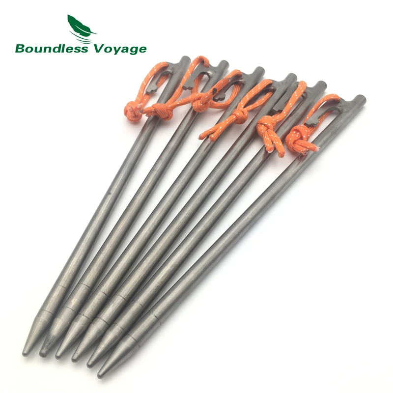 Boundless Voyage Titanium Tent Pegs Compact Tent Stakes Heavy Duty Lightweight Camping Tent