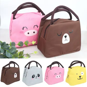 

2019 Cartoon Animal Printing Portable Waterproof Travel Picnic Lunch Bag Tote Thermal Insulation Bag Portable For Women kids Men