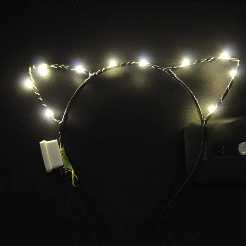 

Cute Women Girl LED Blinking Cat Cosplay Luminous Light Animal Ear Headband Hairband Headwear Christmas Wedding Glow Party