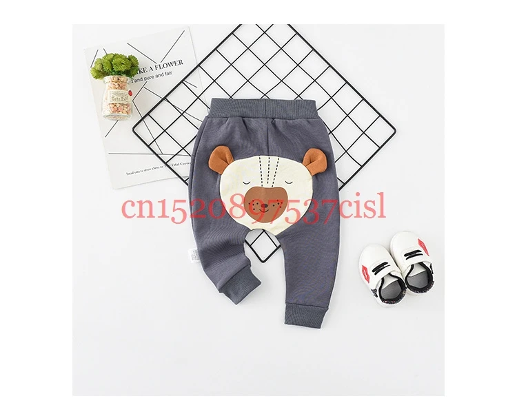 Весенне-летняя и осенняя одежда для малышей от 3 до 24 месяцев штаны для мальчиков и девочек Хлопковые Штаны-шаровары зимние штаны для малышей с изображением милого медведя