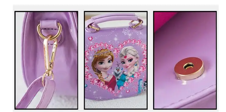 Модная детская сумка с рисунком принцессы из мультфильма, милая детская сумка на плечо для девочек, сумки на плечо Снежной Королевы для