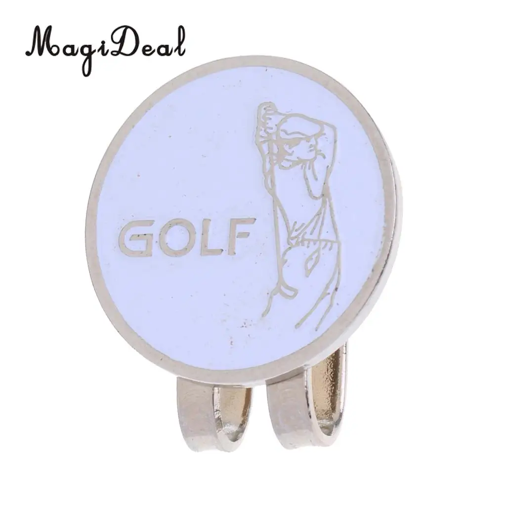 MagiDeal High Quality Sturdy Golfer Pattern Magnetic Golf Ball Marker Clip On Golf Cap Visor Golf Training Access Promotion Gift