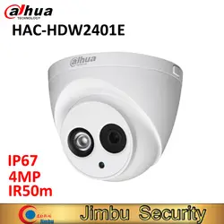 Dahua HDCVI 4MP купольная камера HAC-HDW2401E водонепроницаемый IP67 4MP IR50M камеры видеонаблюдения дополнительно 6 мм или 3,6 мм