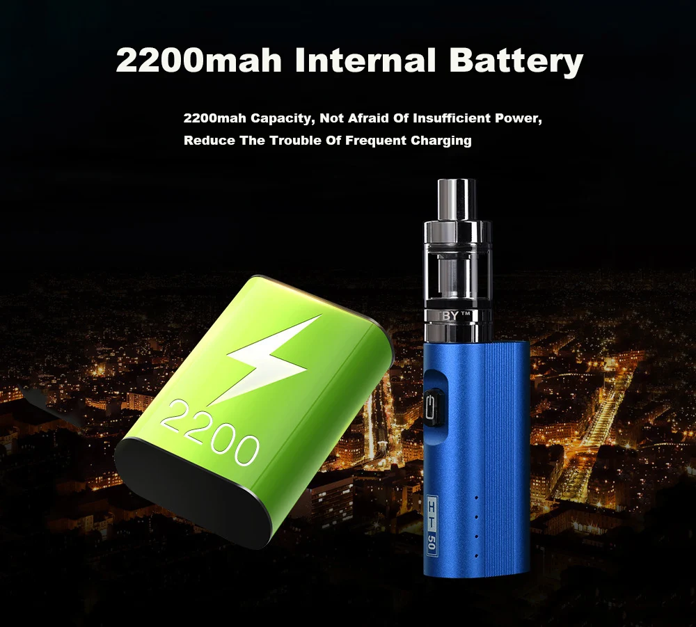 vpe ht50 vape mod box kit 2200mah 0.5ohm battery 2ml Tank HT 50 e-cigarette atomizer vape