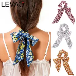 LEVAO новые модные женские с цветочным принтом Scrunchie женские эластичные лента для волос, бабочка волосы резиновые волосы веревки для девочек