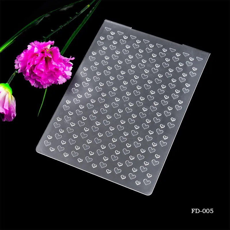 2019 nova chegada scrapbook coração-em forma de design diy corte de papel dados scrapbooking pasta de gravação de plástico