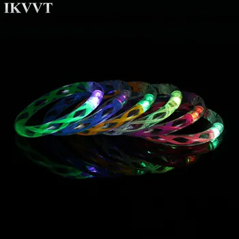 

LED Flashing Bracelet Light Up Acrylic Wristband Party Bar for Parties, Weddings Birthdays Multicolor Bracelets are Reusable