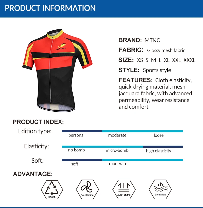 MT& C Человек Велоспорт Джерси черный красный желтый полосы дышащая одежда быстросохнущая летняя уличная спортивная одежда Pro команды велосипед одежда