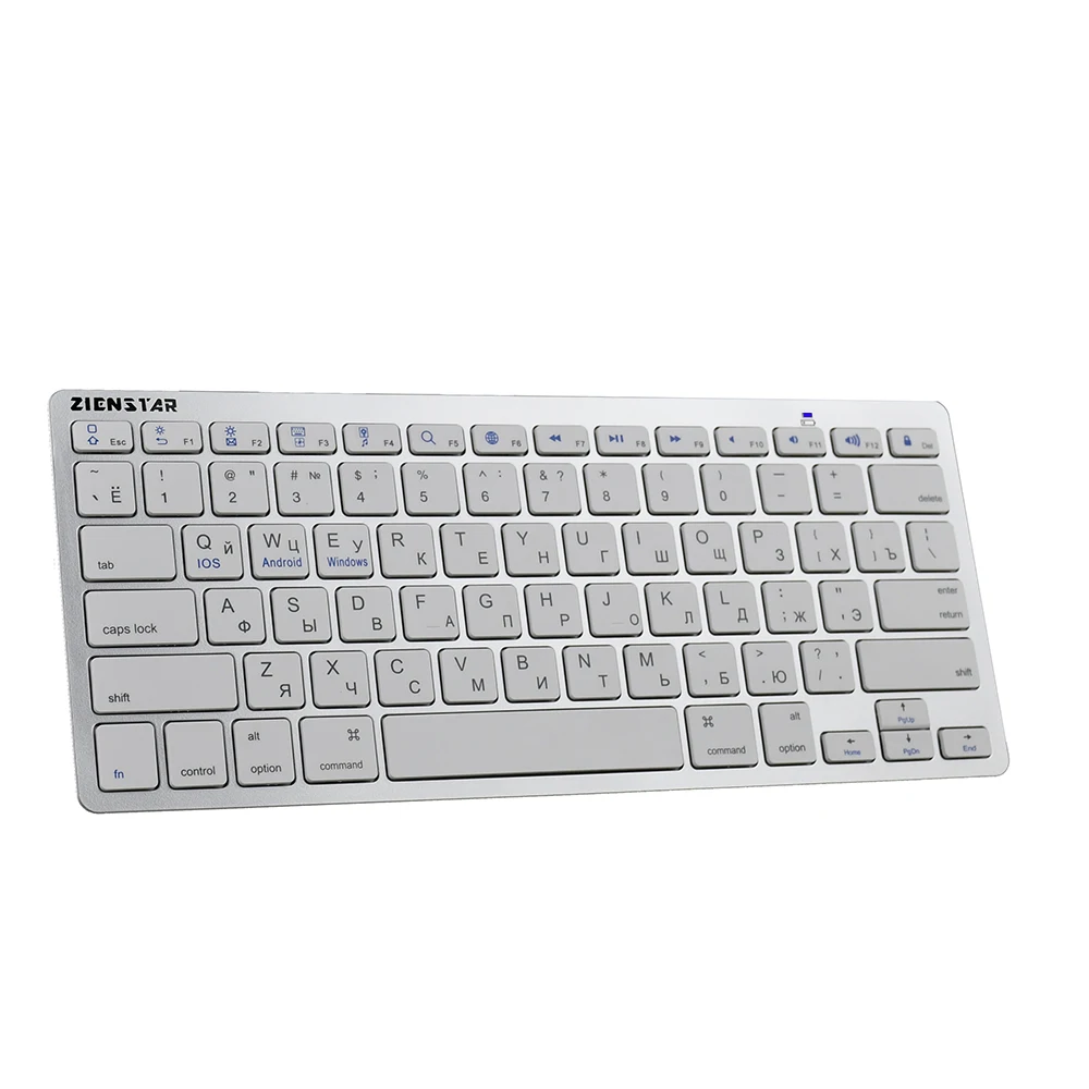 Goedkoop Zienstar Ultra Slim Wireless Bluetooth KEYBOARD voor IPAD Iphone Mac LAPTOP DESKTOP PC Android Tablet, rusland Brief