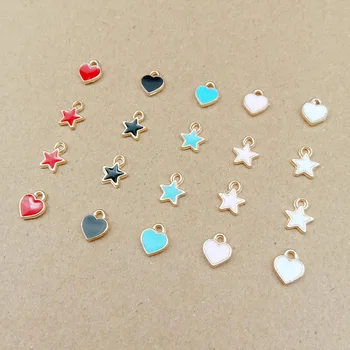 

20pcs tiny star charm heart charms enamel charm for jewelry making and crafting charm fashion pendant
