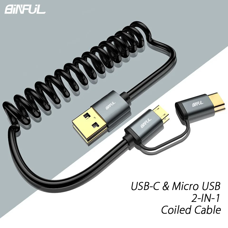 

QC 3.0 Micro USB Cable Fast Charger Charging USB Type C Cable 2in1 Type-C Cable for Samsung S8 Xiaomi Oneplus Huawei P20 Mate 20