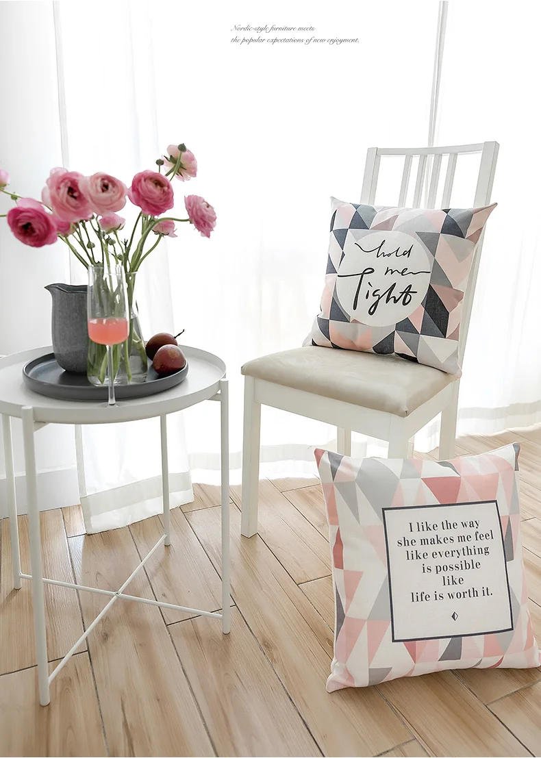 Цвета: серый, розовый Nordic Подушка с оленем крышка домашний декор с геометрическим принтом, накидка для подушки, наволочка для домашнего декора декоративная ham размером 45*45 см