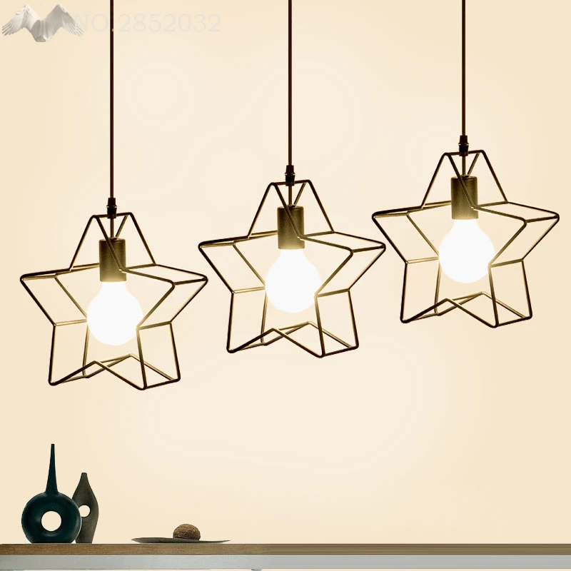 

Pentagram Iron Children's room Hang lamps pendant lights led lights for home nordic pendant light fixtures loft style hanging