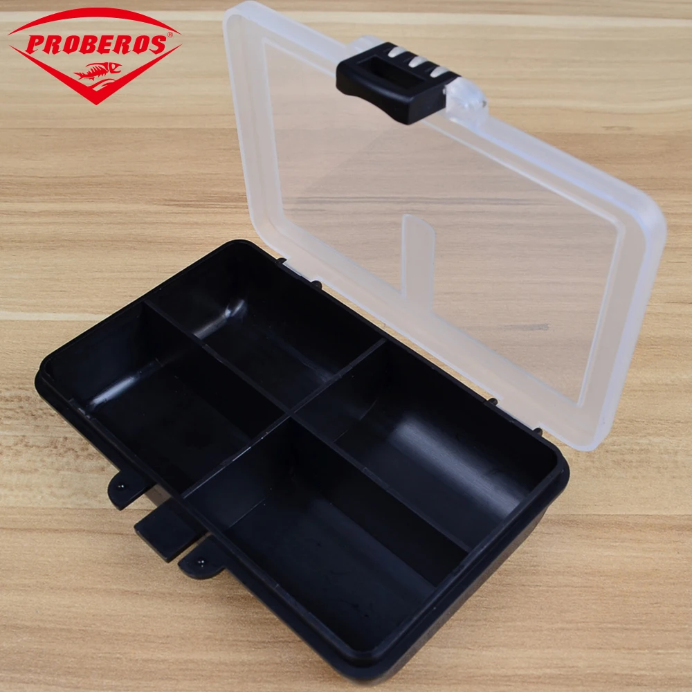 

4 Compartment Plastic Fishing Tackle Box For Fishing Lures 10.5X7.8X2.5cm Fishing Accessaries Hook Spoon Transparent