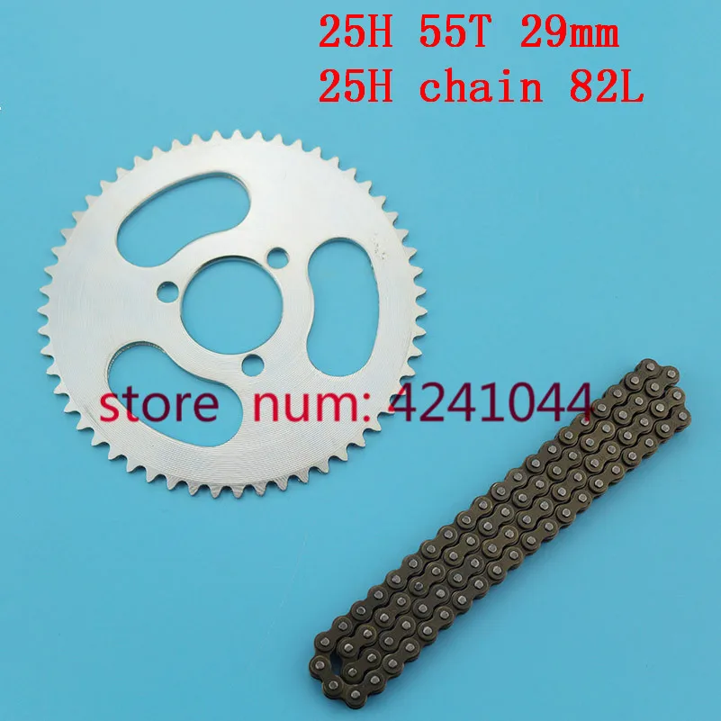 미니 모토 포켓 바이크용 25H 체인 82 링크, JH70 JH90 타이밍 및 리어 스프로킷 55T 톱니 29mm, 47cc 49cc 2 스트로크