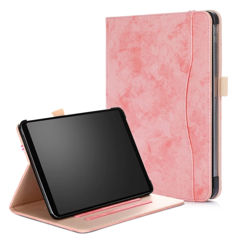 Для iPad Pro 11 чехол с надежным держателем карандаша, в полоску, магнитный Автоматический Режим сна/пробуждения кожаный чехол для iPad Pro 11 дюймов выпуск - Цвет: Розовый