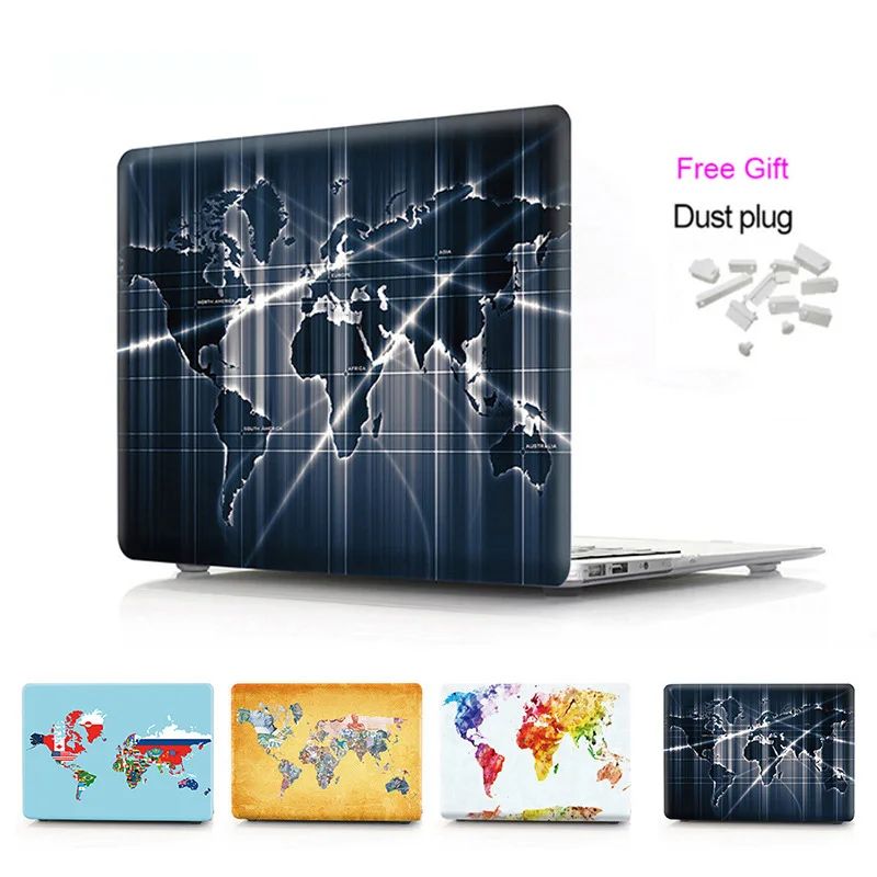 Vmonv World Map Print Laptop Case for MacBook Air Pro Retina 11 12 13 15 Inch Cover Macbook A1707 A1706 A1708 Touch Bar | Компьютеры и