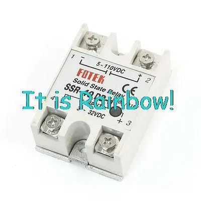 

Free Shipping Single Phase Gray Solid State Relay SSR-40DD DC 5-110 3-32V